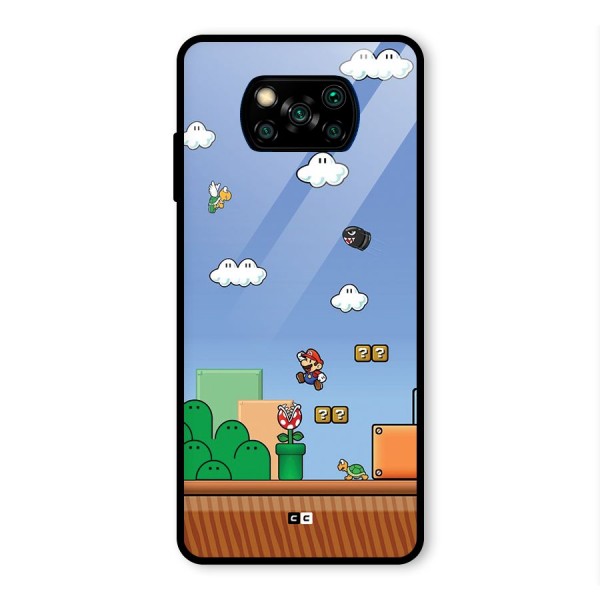 Super Plumber Glass Back Case for Poco X3 Pro