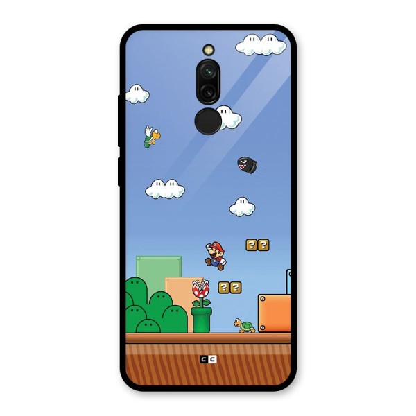 Super Plumber Glass Back Case for Redmi 8