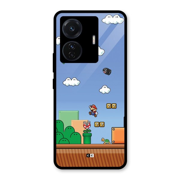 Super Plumber Glass Back Case for Vivo T1 Pro