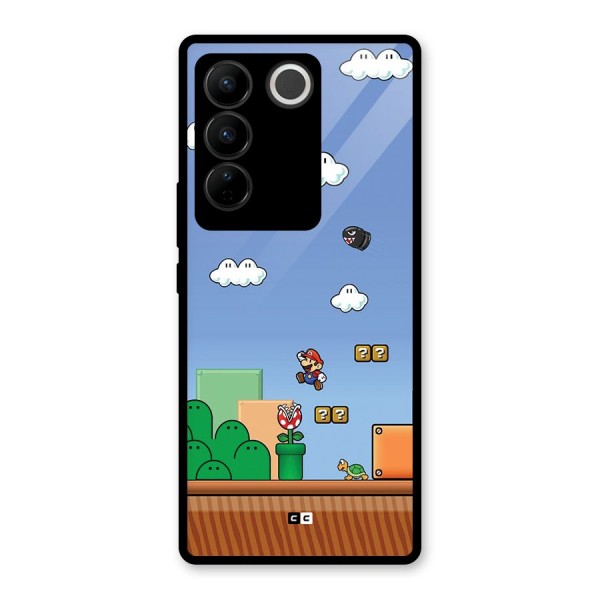 Super Plumber Glass Back Case for Vivo V27 Pro