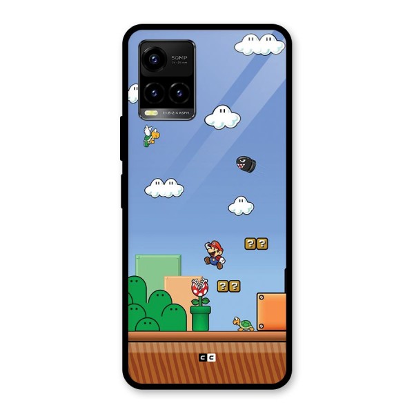 Super Plumber Glass Back Case for Vivo Y21G