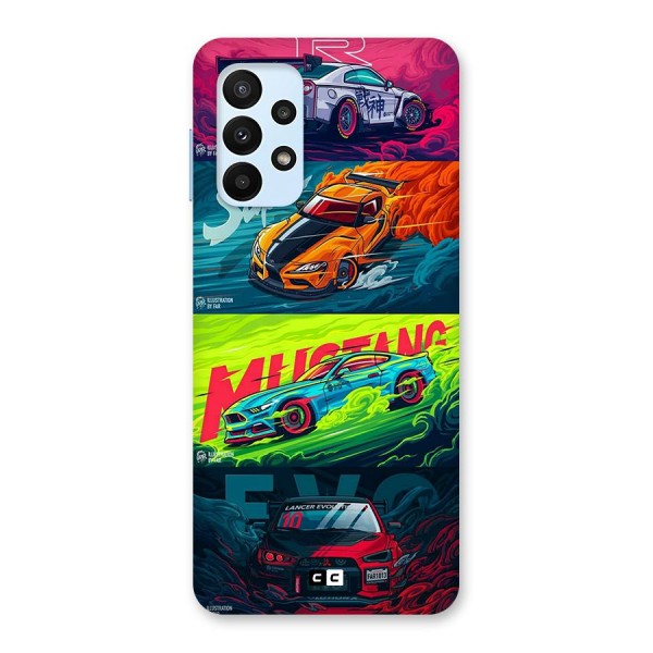 Super Racing Car Glass Back Case for Galaxy A23