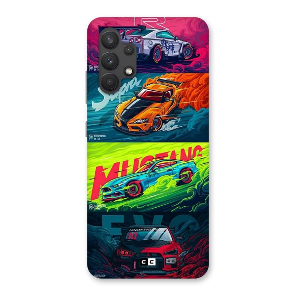 Super Racing Car Glass Back Case for Galaxy A32