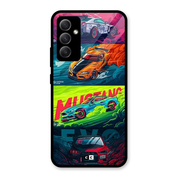 Super Racing Car Glass Back Case for Galaxy A34