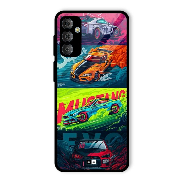 Super Racing Car Glass Back Case for Galaxy F23