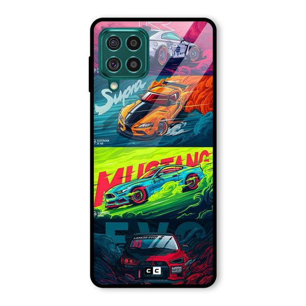 Super Racing Car Glass Back Case for Galaxy F62