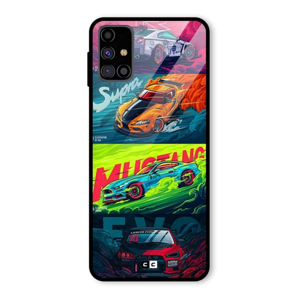 Super Racing Car Glass Back Case for Galaxy M31s