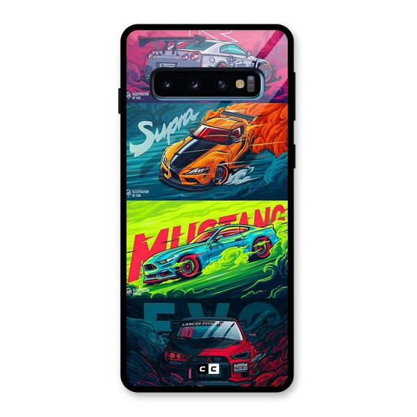 Super Racing Car Glass Back Case for Galaxy S10