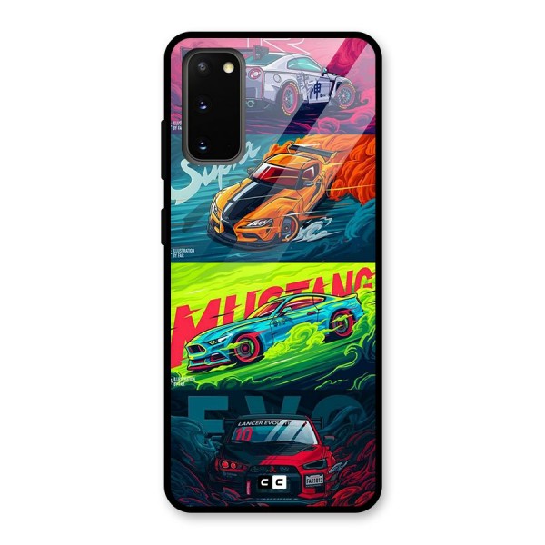 Super Racing Car Glass Back Case for Galaxy S20