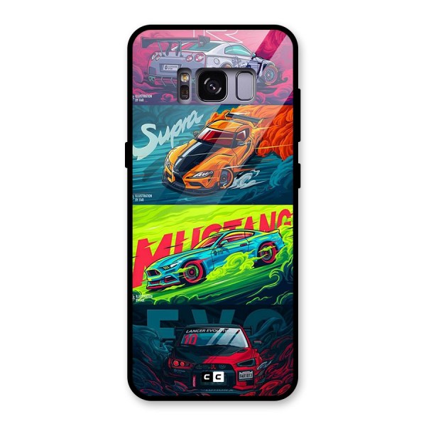 Super Racing Car Glass Back Case for Galaxy S8