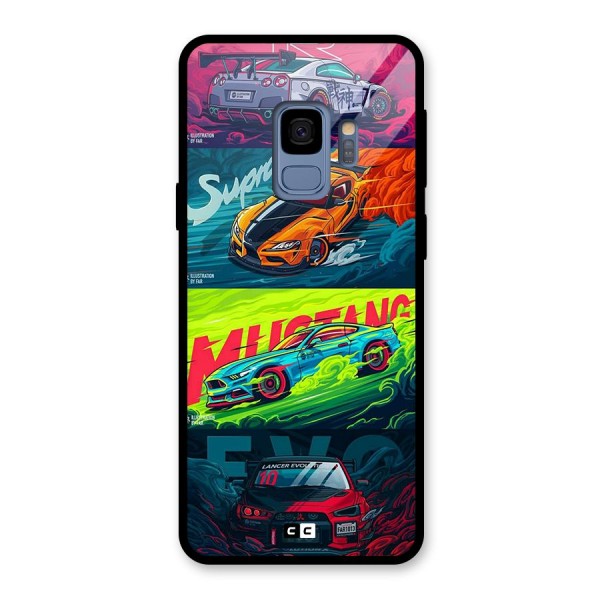 Super Racing Car Glass Back Case for Galaxy S9