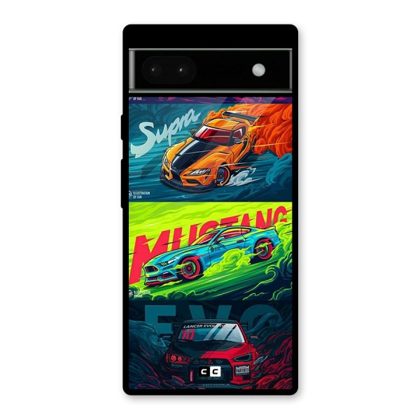 Super Racing Car Glass Back Case for Google Pixel 6a