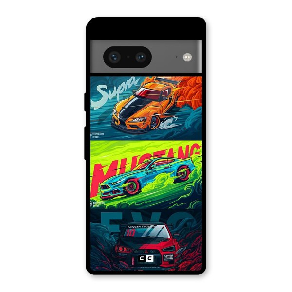 Super Racing Car Glass Back Case for Google Pixel 7