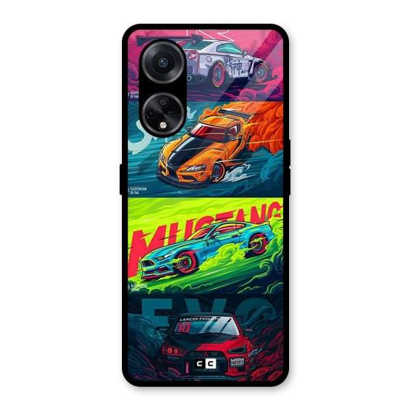 Super Racing Car Glass Back Case for Oppo F23