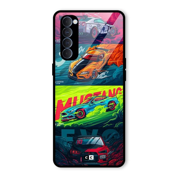 Super Racing Car Glass Back Case for Oppo Reno4 Pro