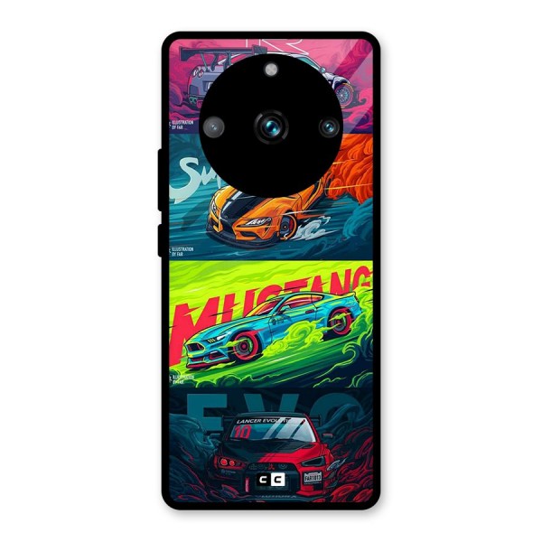 Super Racing Car Glass Back Case for Realme 11 Pro