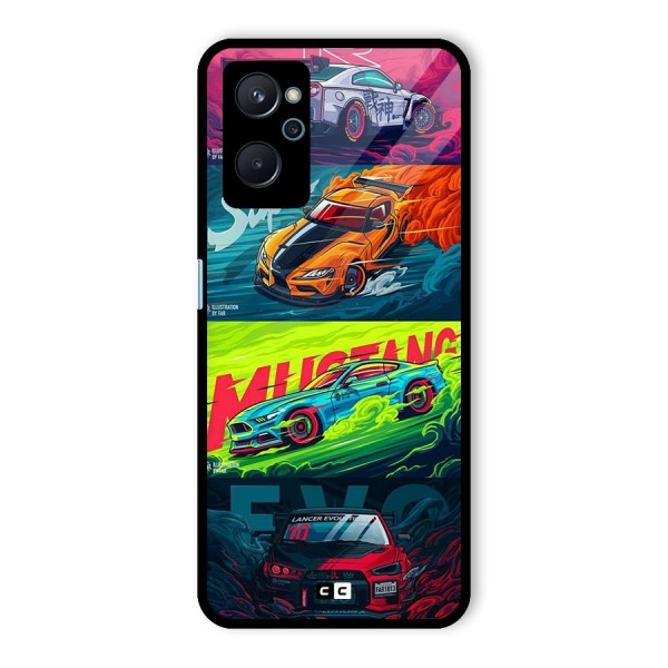 Super Racing Car Glass Back Case for Realme 9i