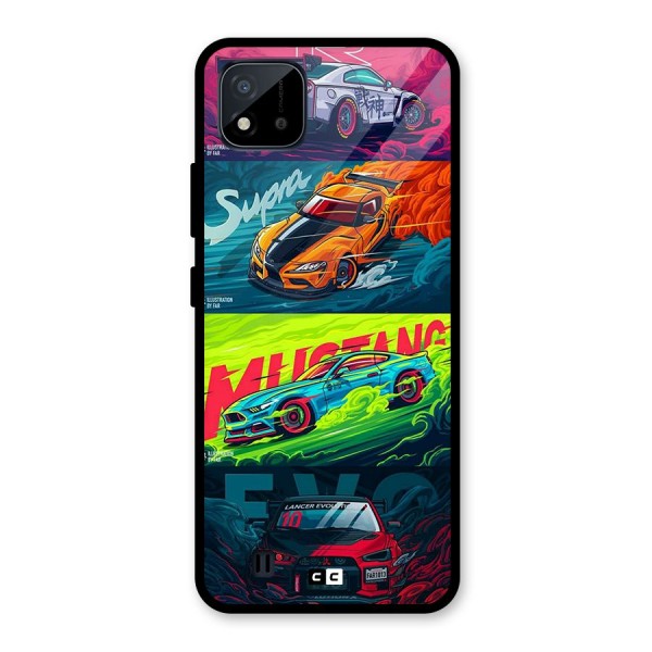 Super Racing Car Glass Back Case for Realme C11 2021