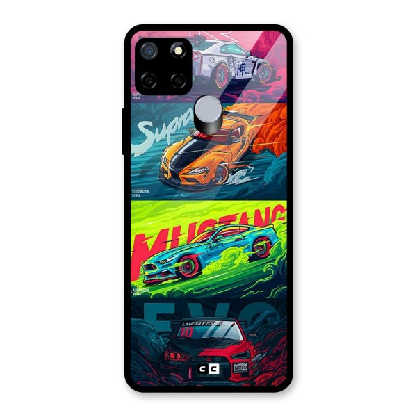 Super Racing Car Glass Back Case for Realme Narzo 20