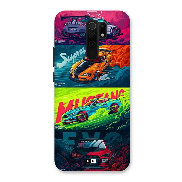 Super Racing Car Glass Back Case for Redmi 9 Prime