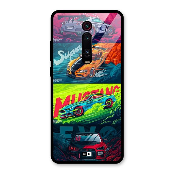 Super Racing Car Glass Back Case for Redmi K20 Pro