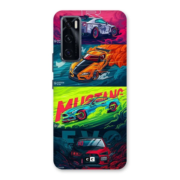 Super Racing Car Glass Back Case for Vivo V20 SE