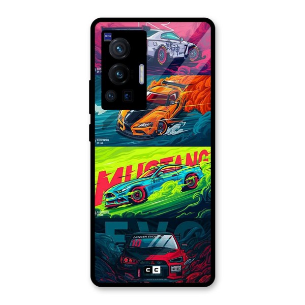 Super Racing Car Glass Back Case for Vivo X70 Pro