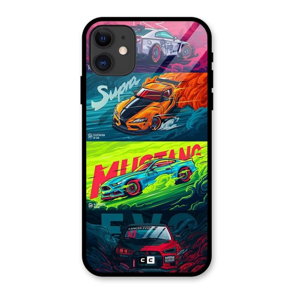 Super Racing Car Glass Back Case for iPhone 11