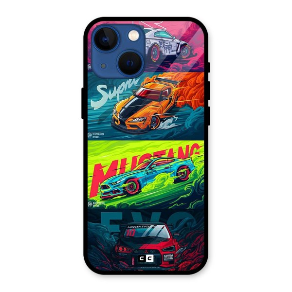 Super Racing Car Glass Back Case for iPhone 13 Mini