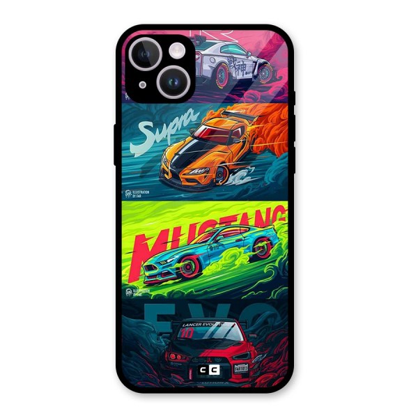 Super Racing Car Glass Back Case for iPhone 14 Plus