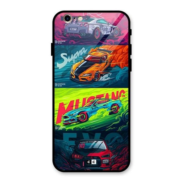 Super Racing Car Glass Back Case for iPhone 6 6S