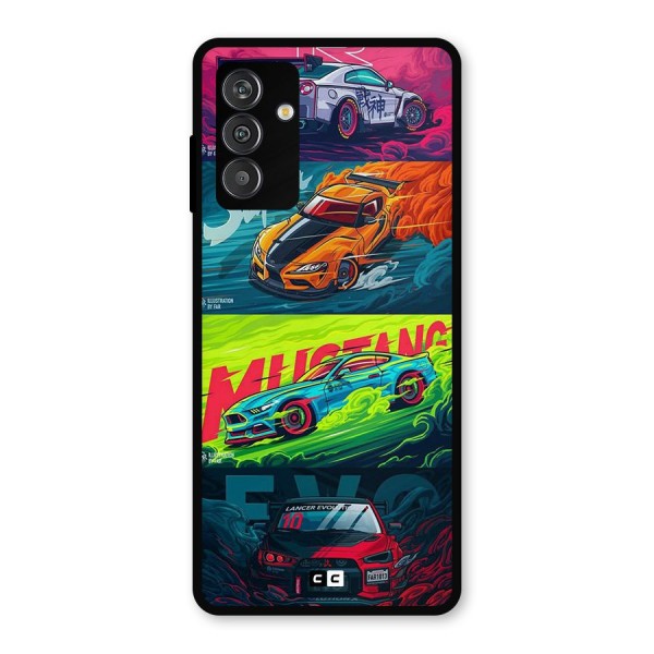 Super Racing Car Metal Back Case for Galaxy M14 5G