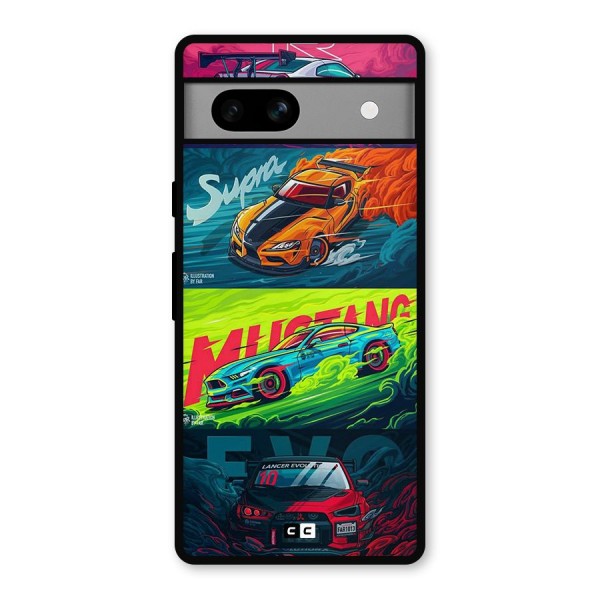 Super Racing Car Metal Back Case for Google Pixel 7a