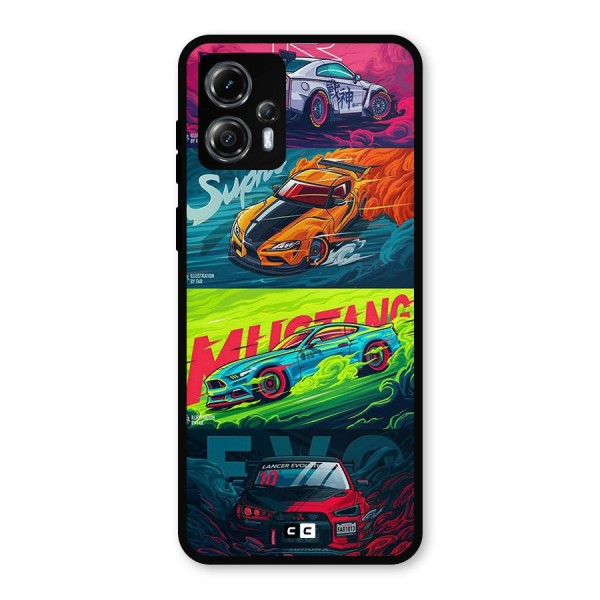 Super Racing Car Metal Back Case for Moto G13