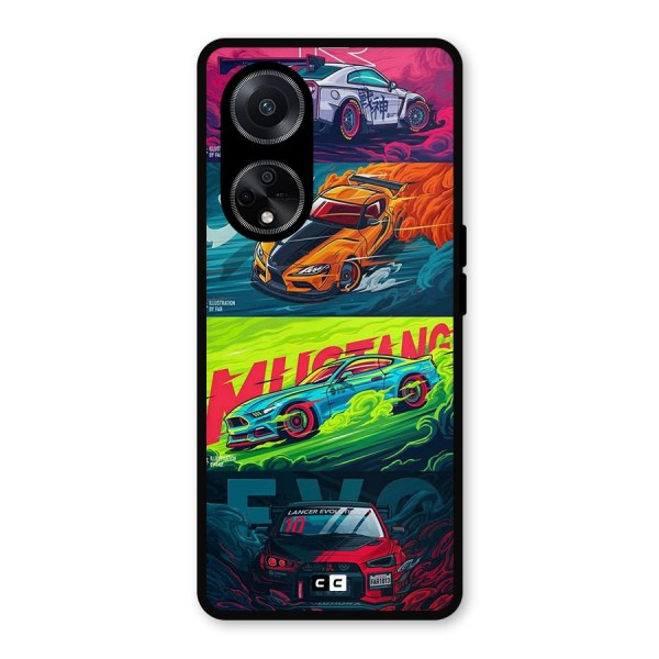 Super Racing Car Metal Back Case for Oppo F23