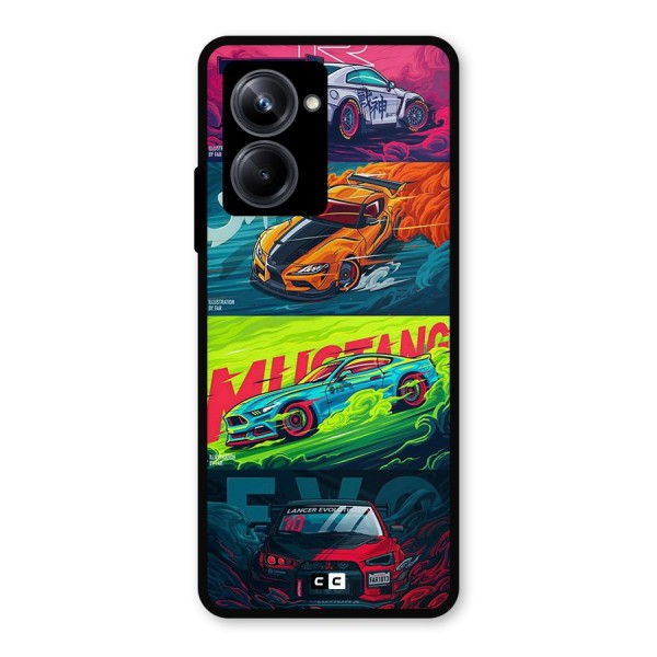 Super Racing Car Metal Back Case for Realme 10 Pro