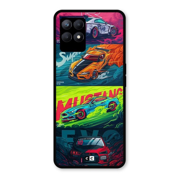 Super Racing Car Metal Back Case for Realme 8i