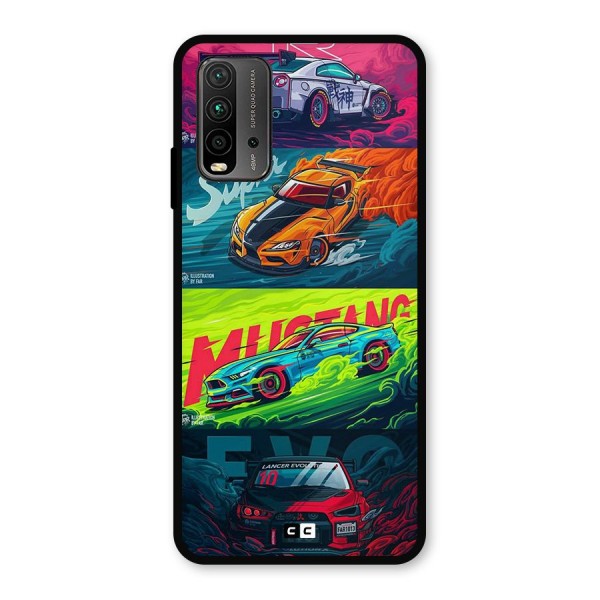 Super Racing Car Metal Back Case for Redmi 9 Power