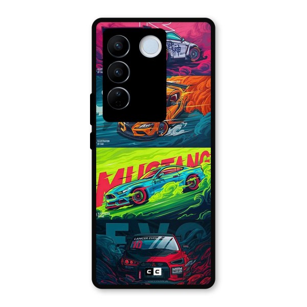 Super Racing Car Metal Back Case for Vivo V27