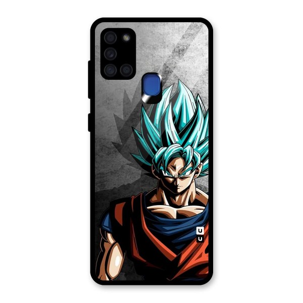 Super Saiyan Art Glass Back Case for Galaxy A21s