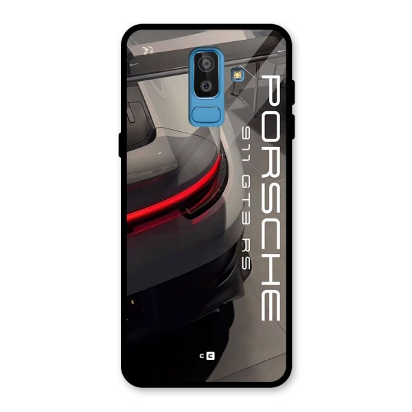 Super Sports Car Glass Back Case for Galaxy J8