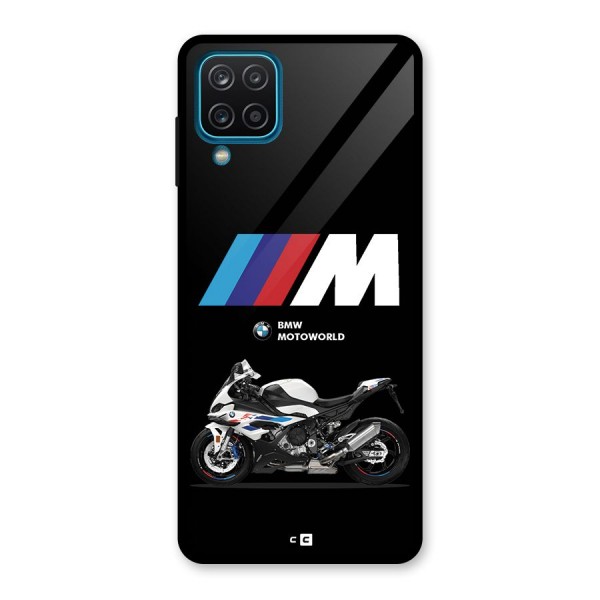 Superbike Stripes Glass Back Case for Galaxy A12