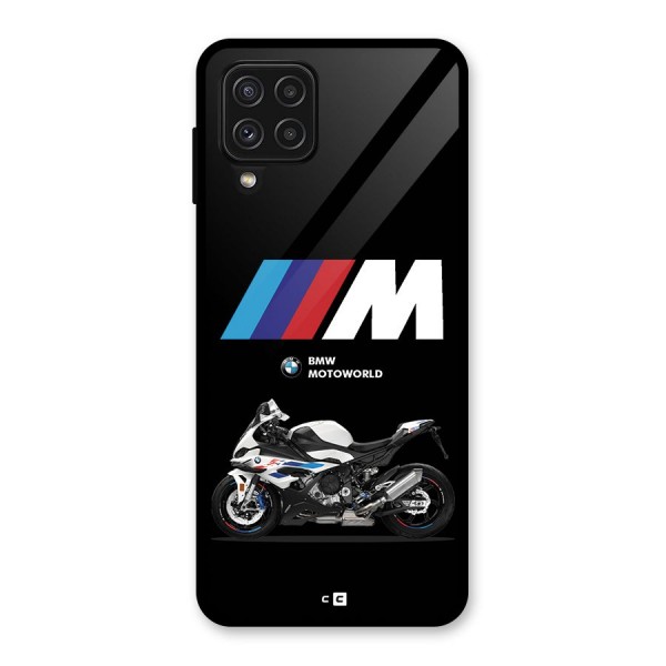 Superbike Stripes Glass Back Case for Galaxy A22 4G