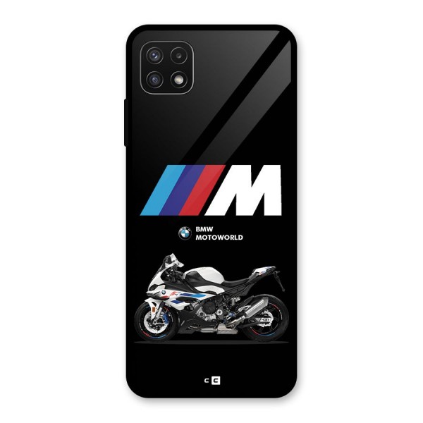 Superbike Stripes Glass Back Case for Galaxy A22 5G