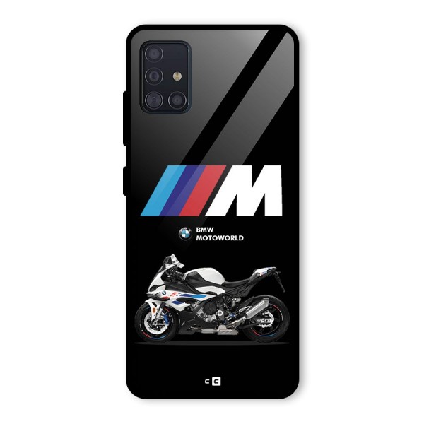 Superbike Stripes Glass Back Case for Galaxy A51