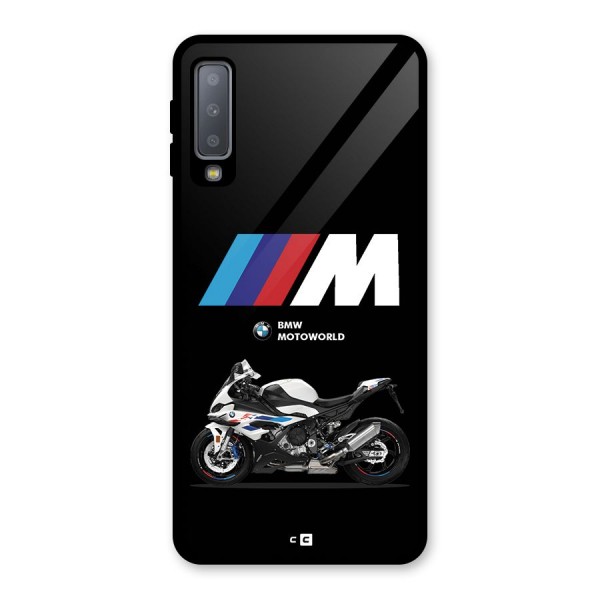 Superbike Stripes Glass Back Case for Galaxy A7 (2018)