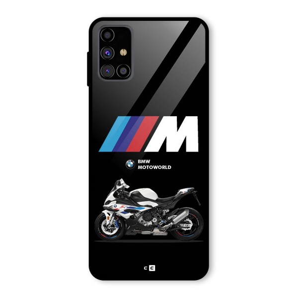 Superbike Stripes Glass Back Case for Galaxy M31s