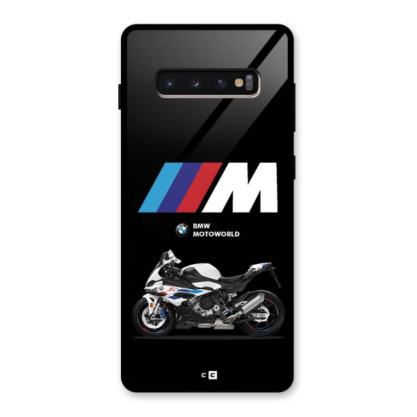 Superbike Stripes Glass Back Case for Galaxy S10 Plus