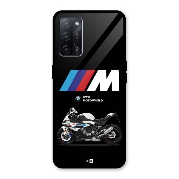 Superbike Stripes Glass Back Case for Oppo A53s 5G