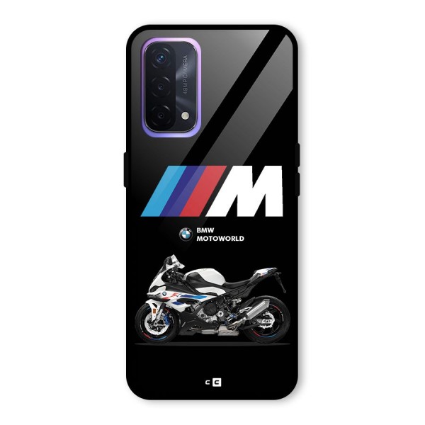 Superbike Stripes Glass Back Case for Oppo A74 5G